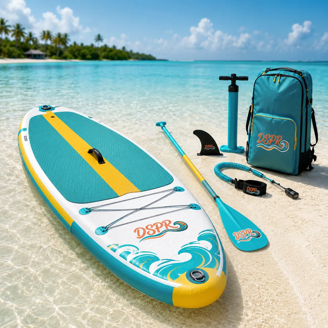 DSPR junior inflatable SUP board with stable all around shape for kids