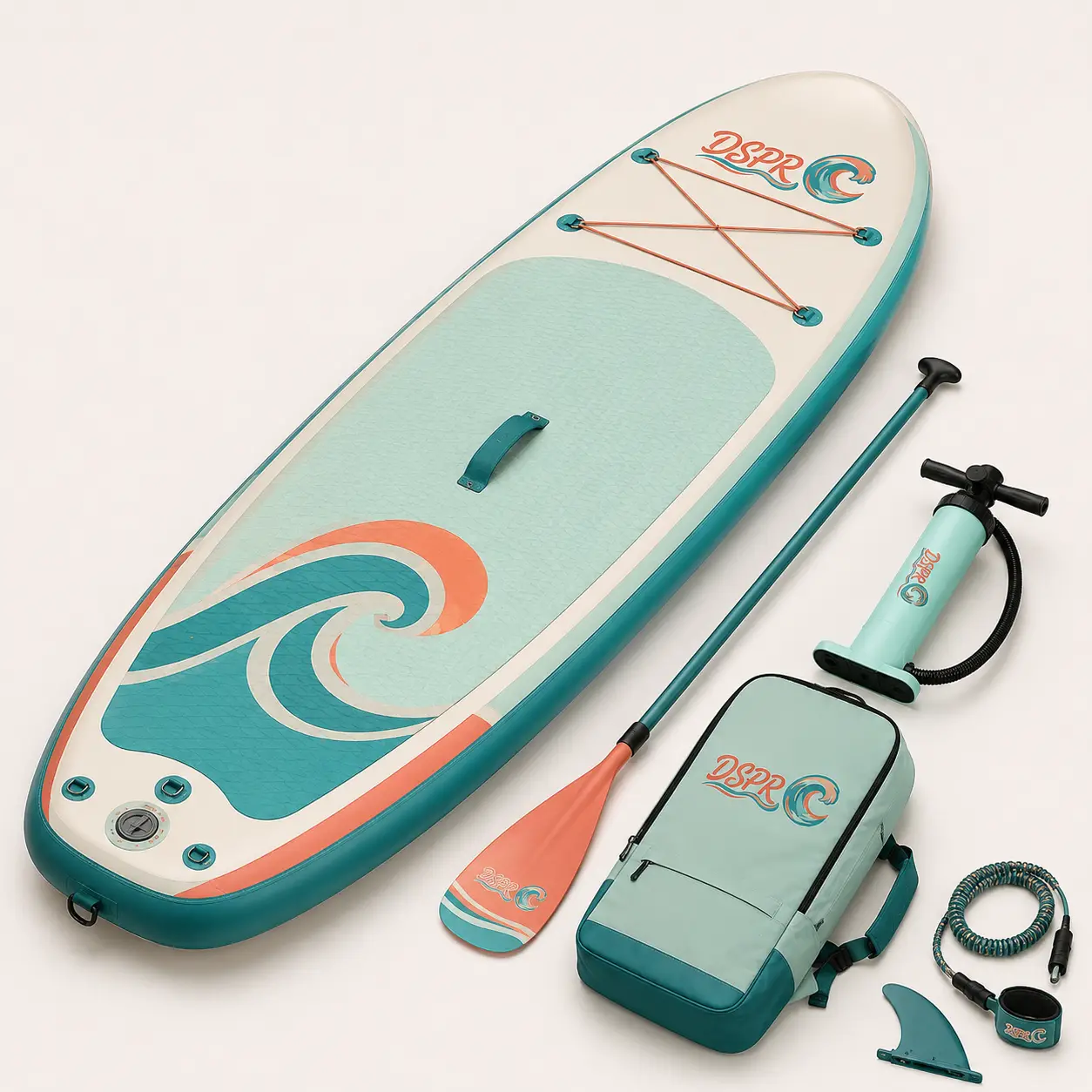 DSPR family kids paddle board with wider inflatable SUP platform