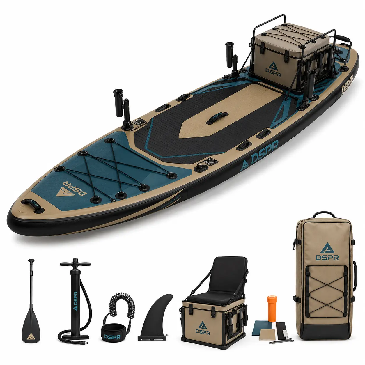 OEM fishing SUP board with private label logo and custom deck design