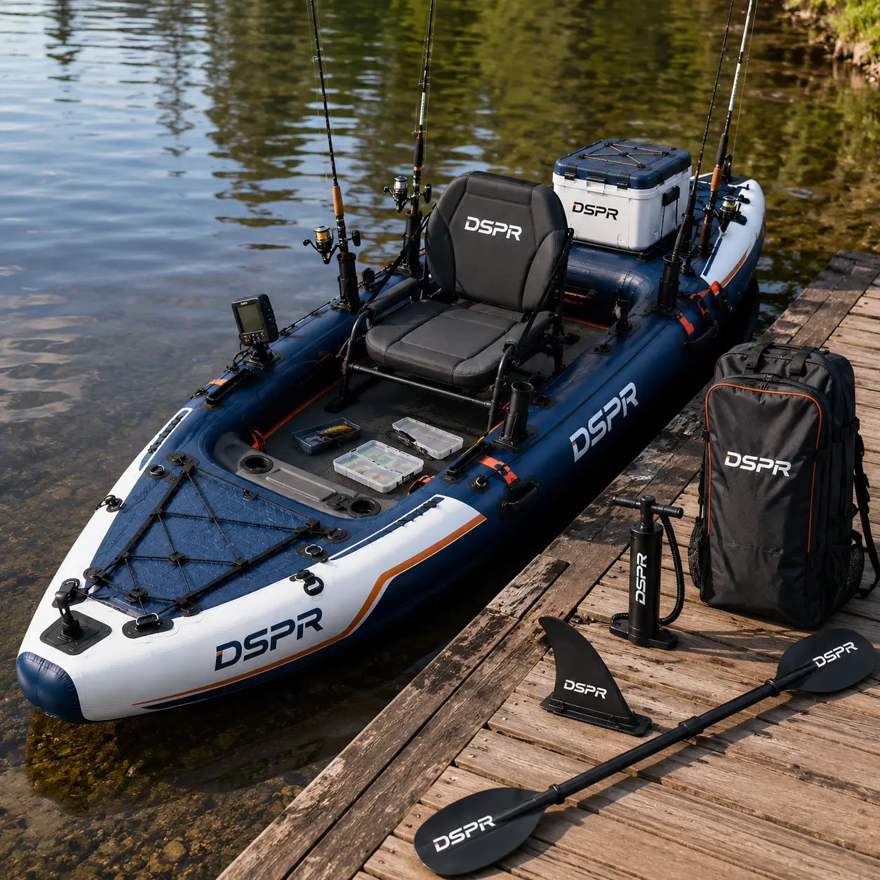 Custom branded fishing kayak for outdoor retail and wholesale buyers