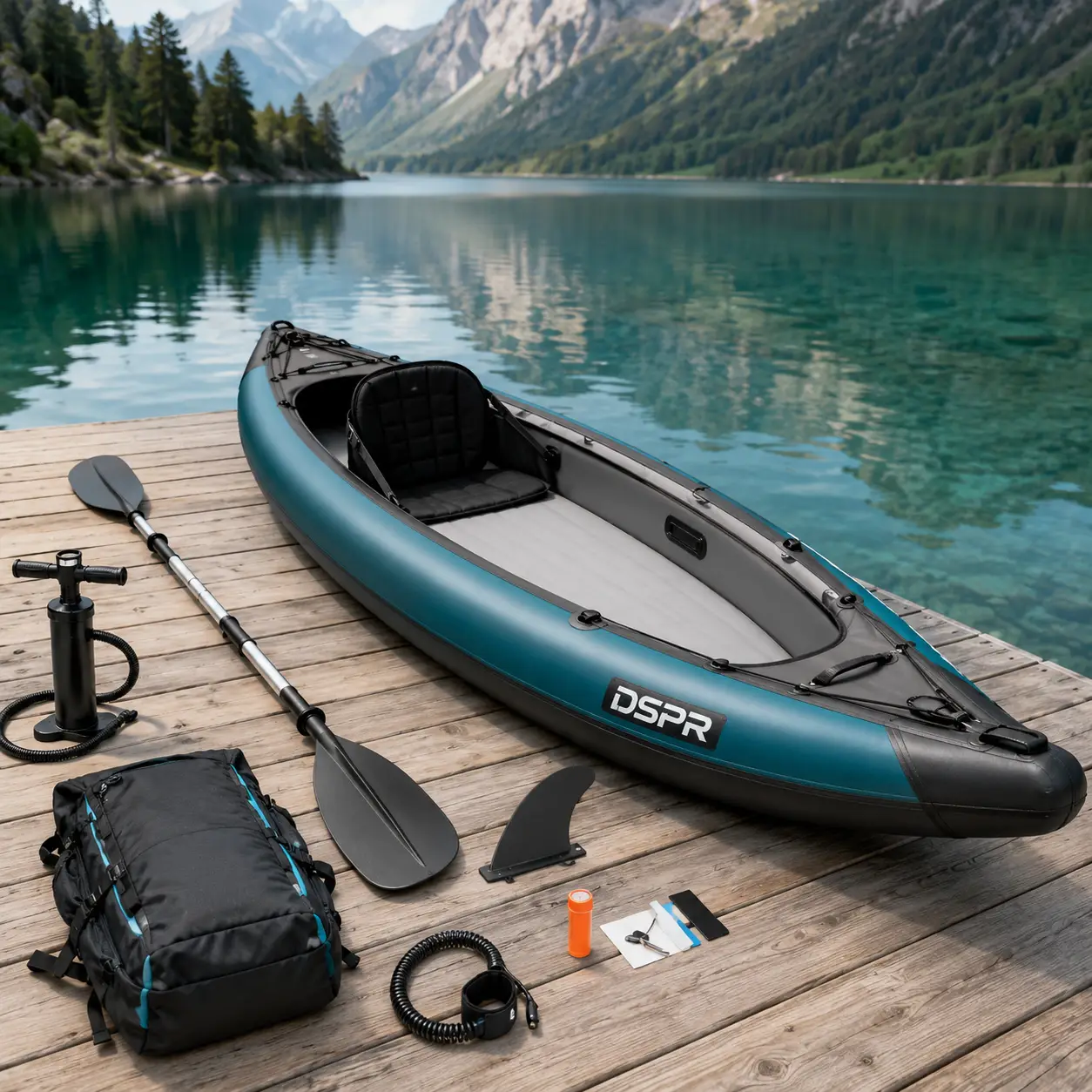 Stable resort rental kayak with custom color and side handles