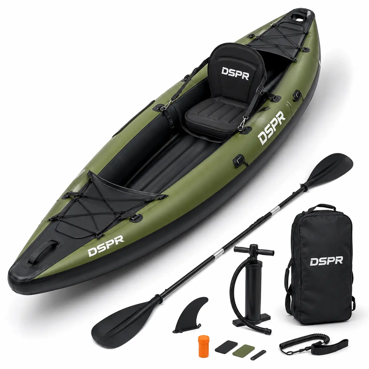 Custom branded inflatable kayak with comfortable open deck design