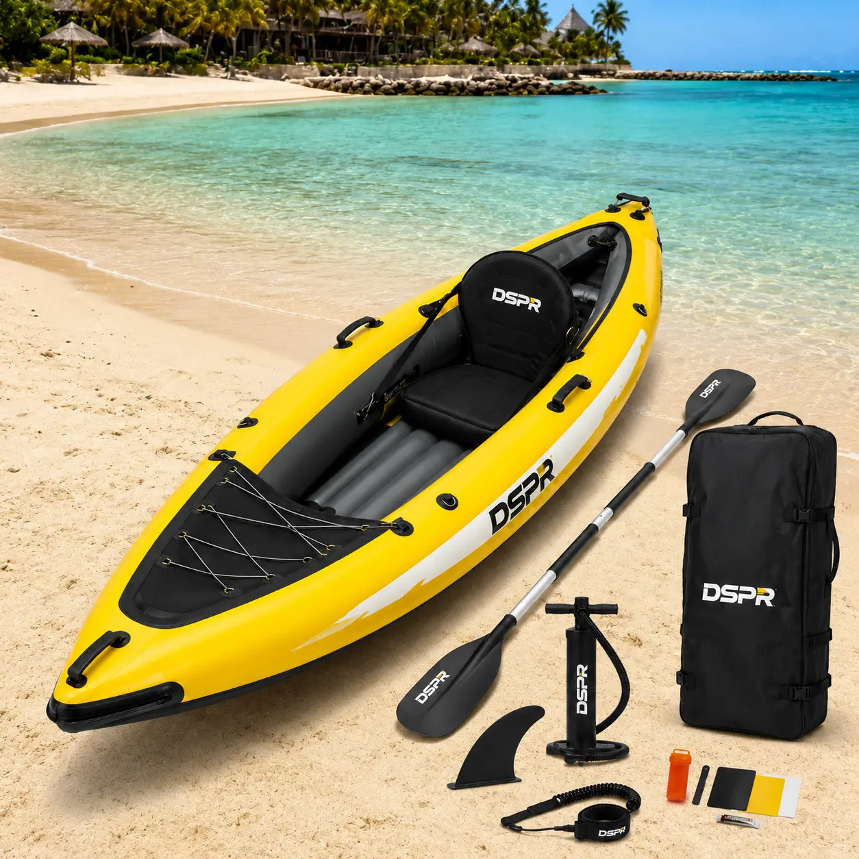 Custom inflatable kayak for resort rental operators