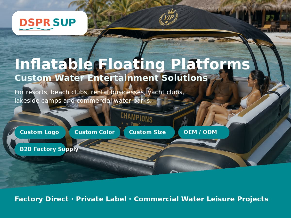 Custom inflatable floating platform