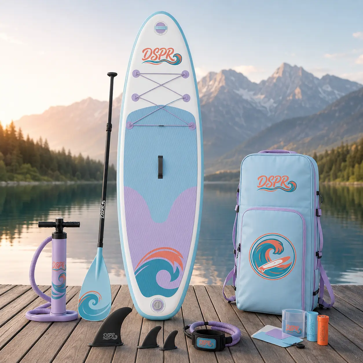Lightweight all around inflatable SUP board for travel