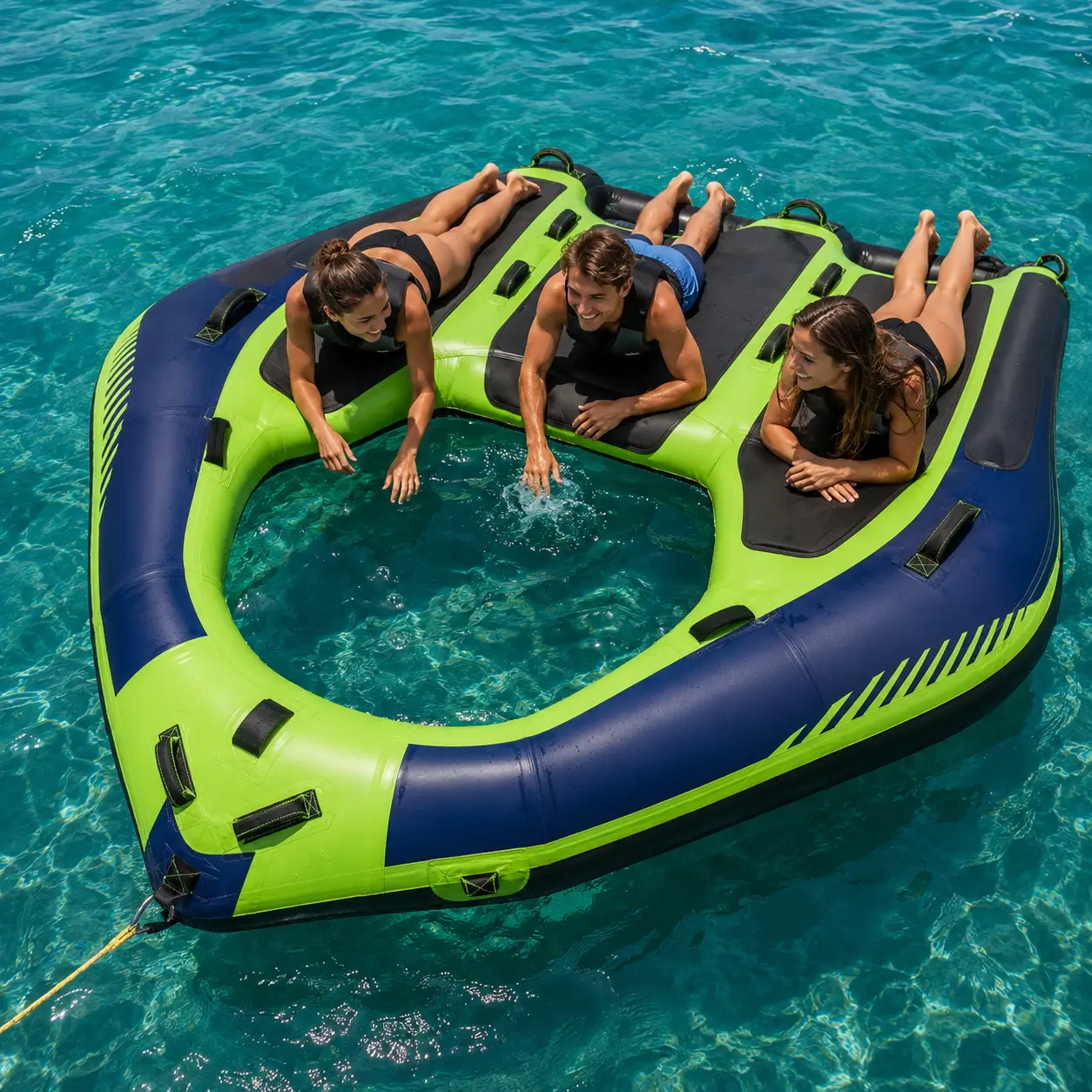 multi rider inflatable towable sofa tube
